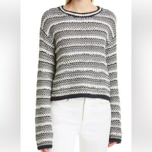 LA LIGNE Shell Stitch Stripe Crewneck Sweater